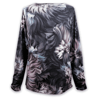 Grenouille Ladies Long Sleeve Pewter Swirl Print Top
