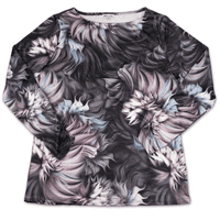 Grenouille Ladies Long Sleeve Pewter Swirl Print Top
