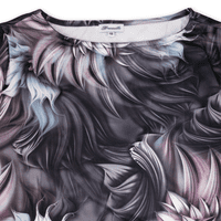 Grenouille Ladies Long Sleeve Pewter Swirl Print Top