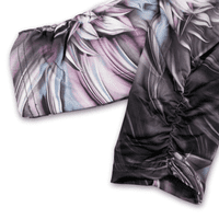 Grenouille Ladies Long Sleeve Pewter Swirl Print Top