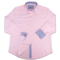 Grenouille Ladies Long Sleeve Pink Cotton Oxford Boyfriend Shirt