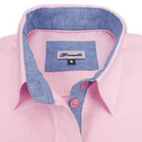 Grenouille Ladies Long Sleeve Pink Cotton Oxford Boyfriend Shirt