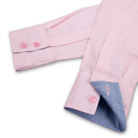 Grenouille Ladies Long Sleeve Pink Cotton Oxford Boyfriend Shirt