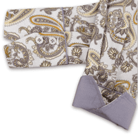 Grenouille Ladies Long Sleeve Silver Grey & Cream Beige Paisley Shirt