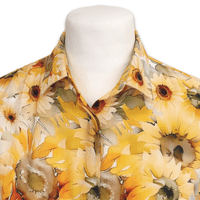 Grenouille Ladies Long Sleeve Sunflower Print Rayon Blouse