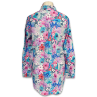 Grenouille Ladies Long Sleeve Turquoise & Pink Floral Blouse