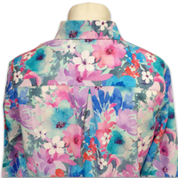 Grenouille Ladies Long Sleeve Turquoise & Pink Floral Blouse
