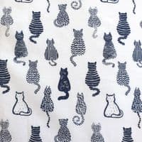 Grenouille Ladies Long Sleeve White & Navy Cat Print Shirt