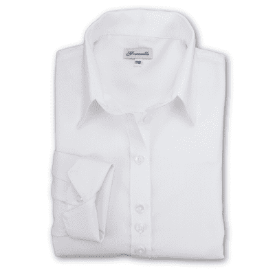 Grenouille Ladies Long Sleeve White Oxford Shirt