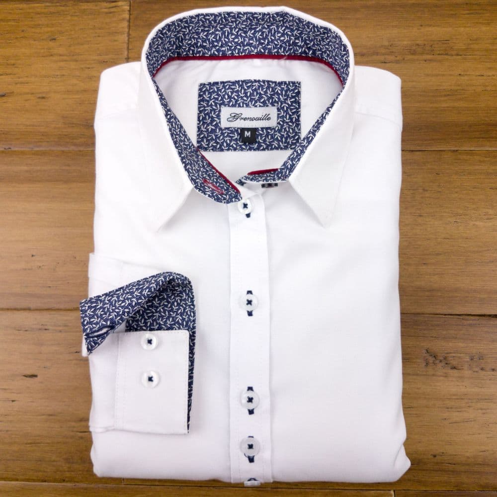 Floraline Long Sleeve Shirt in White