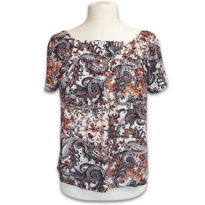 Grenouille Ladies Maroon & Teal Paisley Print Rayon Top