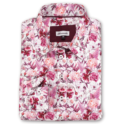 Grenouille Ladies Mauve Pink & White Floral Shirt