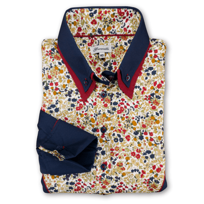 Grenouille Ladies Navy, Red and Floral Western Shirt