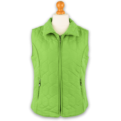 Grenouille Ladies Plain Lime Green Peach Finish Diamond Gilet