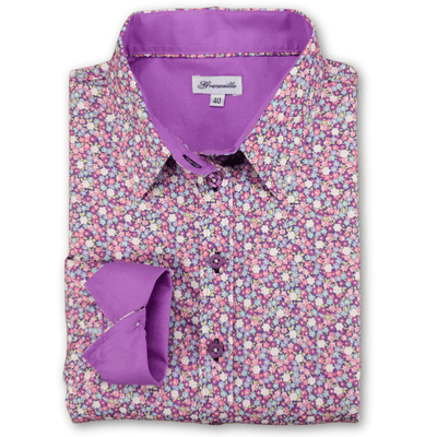 Grenouille Ladies Purple, Pink & Blue Floral Print Shirt