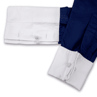 Grenouille Ladies Relaxed Fit Double Button Collar and French Cuff Navy Shirt