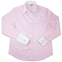 Grenouille Ladies Relaxed Fit Double Button Collar and French Cuff Pink Shirt