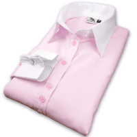 Grenouille Ladies Relaxed Fit Double Button Collar and French Cuff Pink Shirt