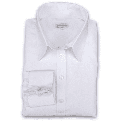 Grenouille Ladies Relaxed Fit Double Button Collar and French Cuff White Shirt