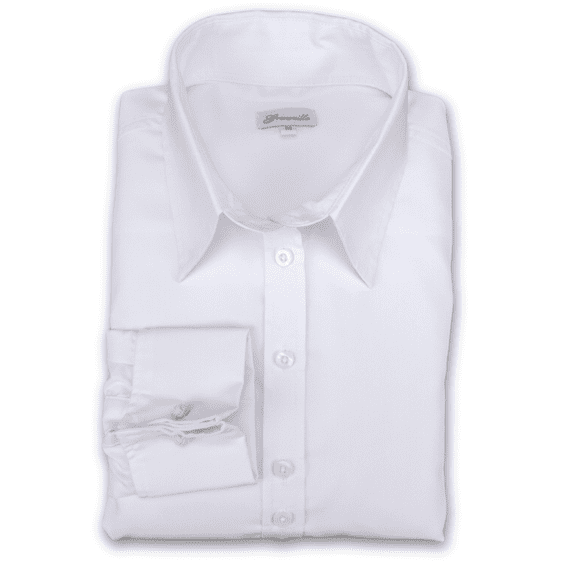Grenouille Ladies Relaxed Fit Double Button Collar and French Cuff White Shirt
