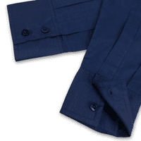 Grenouille Ladies Standard Long Sleeve Navy Cotton Lawn Ruffle Shirt