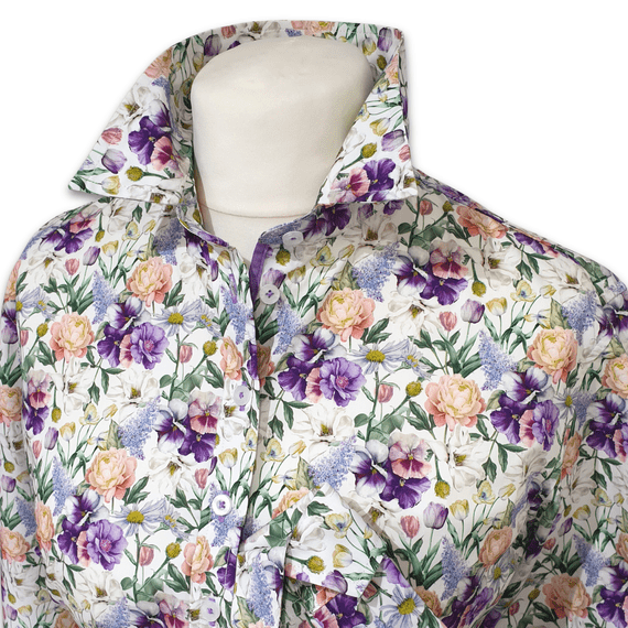 Grenouille Ladies Violet and Peach Wildflower Details