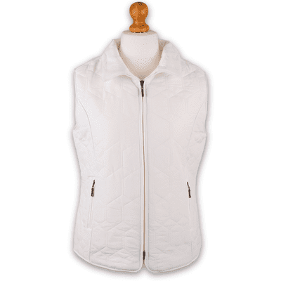 Grenouille Ladies Winter White Peach Finish Diamond Gilet