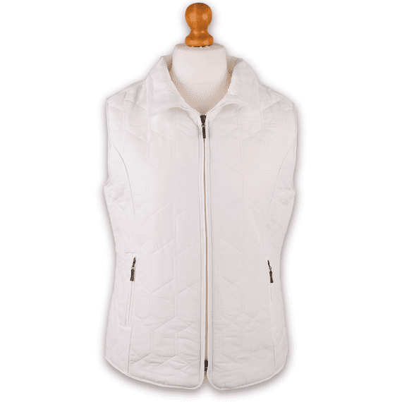 Grenouille Ladies Winter White Peach Finish Diamond Gilet
