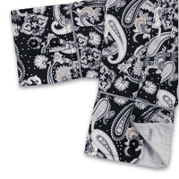 Grenouille Long Sleeve Black and Grey Paisley Print Shirt
