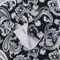 Grenouille Long Sleeve Black and Grey Paisley Print Shirt