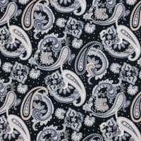 Grenouille Long Sleeve Black and Grey Paisley Print Shirt