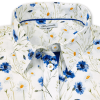 Grenouille Long Sleeve Cornflower and Daisy Print Shaped Fit Shirt