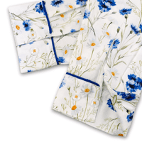 Grenouille Long Sleeve Cornflower and Daisy Print Shaped Fit Shirt