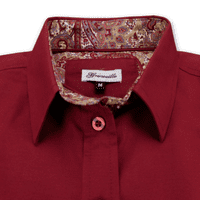 Grenouille Maroon Oxford Shirt with Maroon Paisley Accents