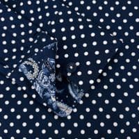 Grenouille Navy & White Polka Dot Shirt With Paisley Accents