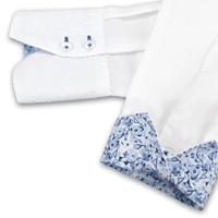 Grenouille White Shirt with Blue Abstract Print Detail