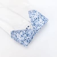 Grenouille White Shirt with Blue Abstract Print Detail