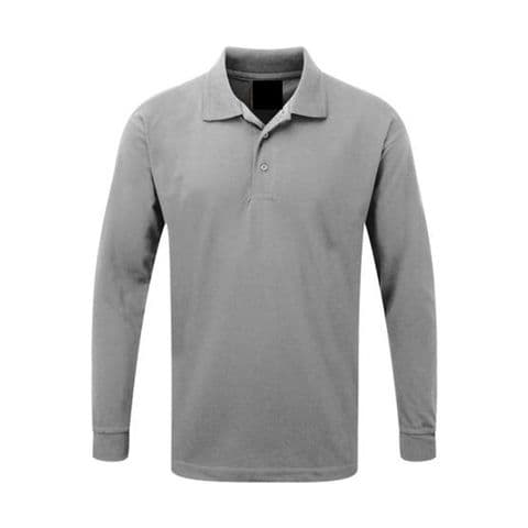Back To Basics 1170 Long Sleeve Plain Pique Polo Ash