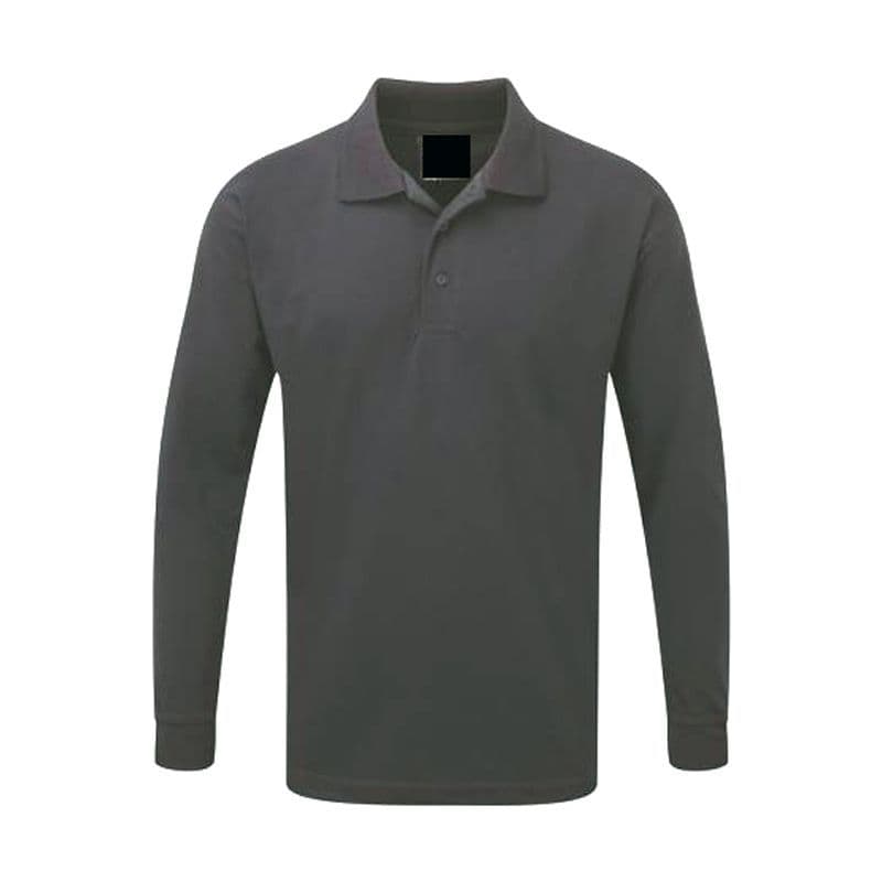 Back To Basics 1170 Long Sleeve  Plain Pique Polo Black