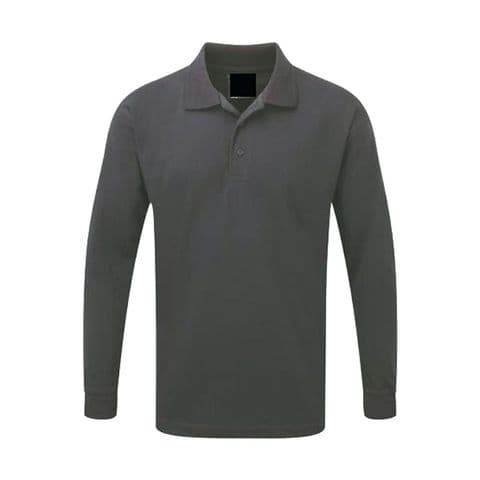 Back To Basics 1170 Long Sleeve Plain Pique Polo Black