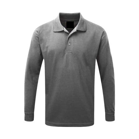 Back To Basics 1170 Long Sleeve Plain Pique Polo Graphite