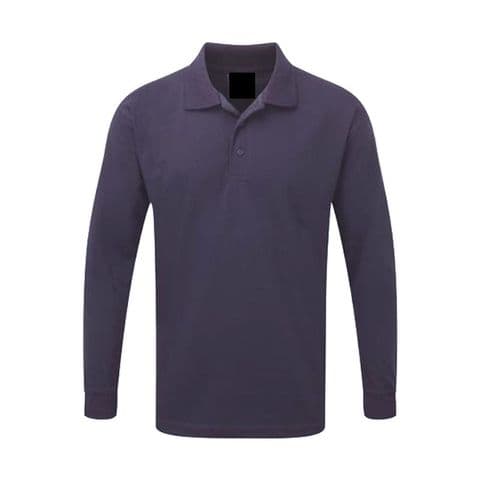Back To Basics 1170 Long Sleeve Plain Pique Polo Navy
