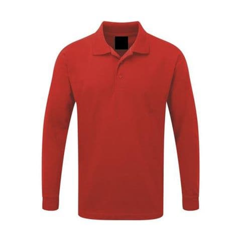 Back To Basics 1170 Long Sleeve Plain Pique Polo Red