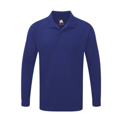 Back To Basics 1170 Long Sleeve Plain Pique Polo Royal.