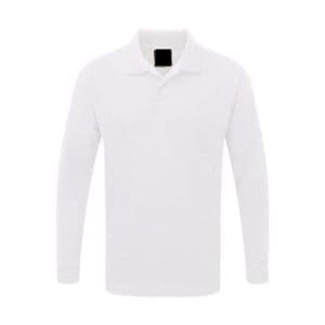 Back To Basics 1170 Long Sleeve Plain Pique Polo White