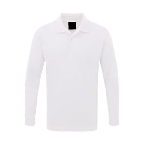 Back To Basics 1170 Long Sleeve Plain Pique Polo White