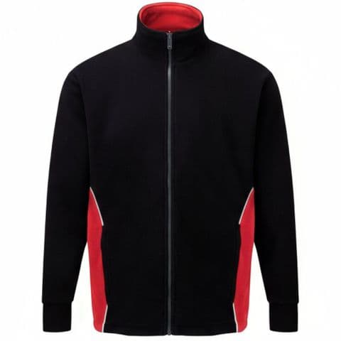 Back To Basics Premium Two Tone Fleece Jacket Black/Red 3180