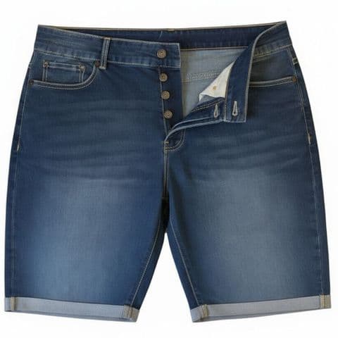 BooHoo Man Stretch Jean Short Blue