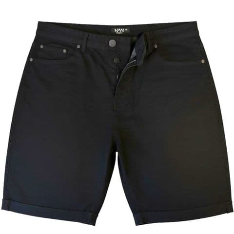 BooHoo Man Stretch Jeans Shorts Black