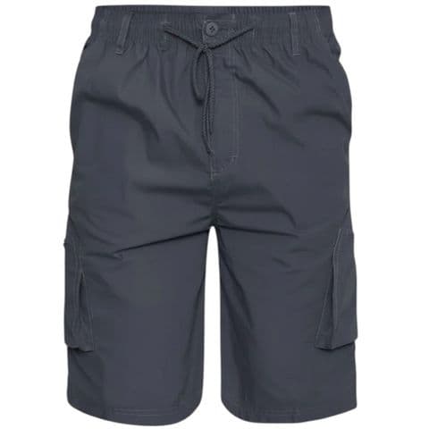 D555 KS20462A Nick:Dark Grey Cargo Short With Leg Pockets